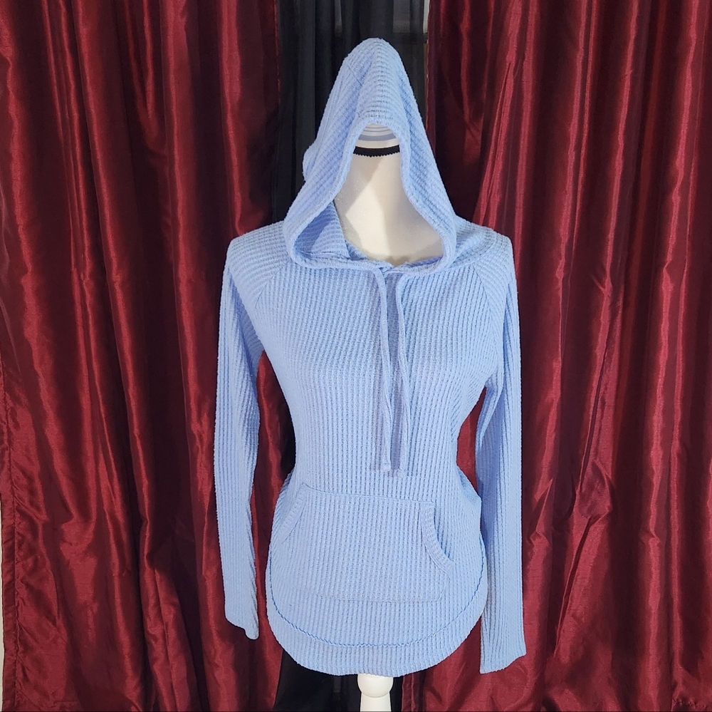 SO Light Blue Hooded Knit Sweatshirt